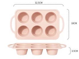 Molde silicona premium 6 muffins